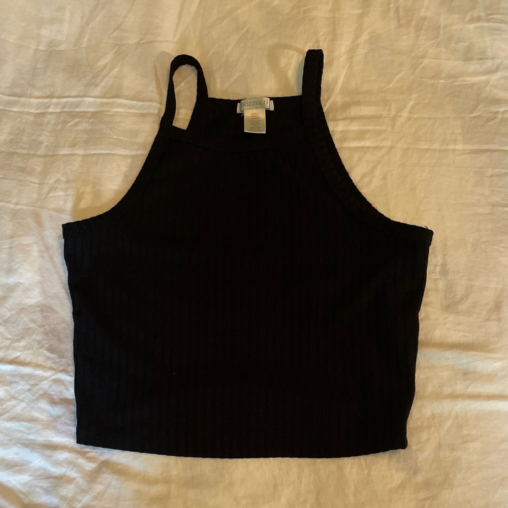 Two black tank tops.